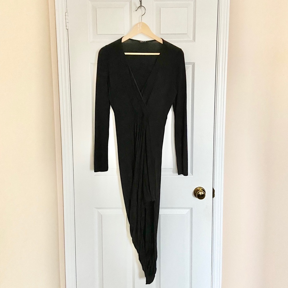 💣Asymmetric Pleated V-Neck Jersey Dress